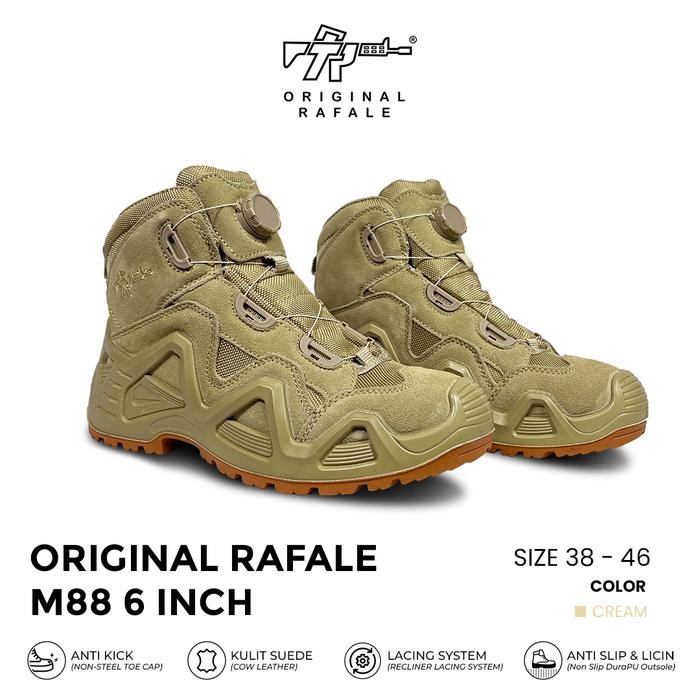 Rafale M88 6 In Tali Pu Sepatu Outdoor Hiking Gunung Tracking - Cream Gurun Dan Hitam