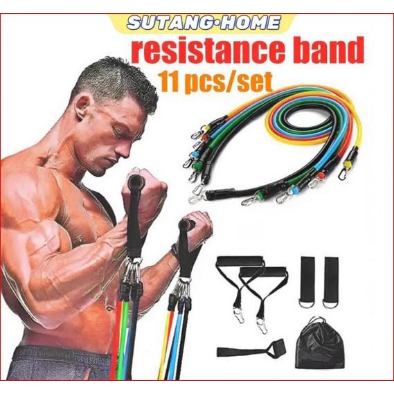 Tali Karet Tarik Latihan Otot Tangan Punggung Bahu Paha Kaki Olahraga Fitness Gym Yoga Power