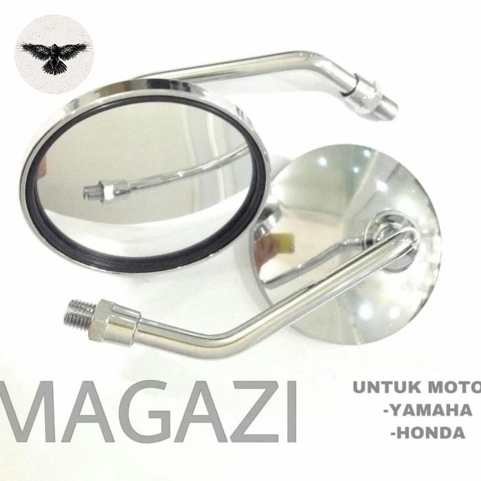 TERLARIS SPION BULAT VESPA CHROME TANGKAI PENDEK - SPION VESPA TANGKAI PENDEK