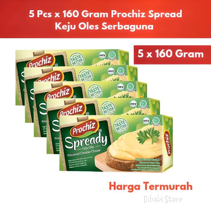 

New 5 Pcs Keju Prochiz Spready Ukuran 160 Gram Expired Maret 2026