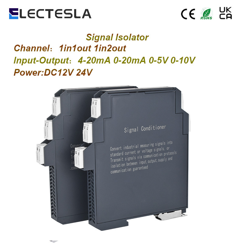 BELI SEKARANG 1input 1/2output 0-10V 4-20mA Ultrathin DC Analog Signal Isolator Current Voltage Tran