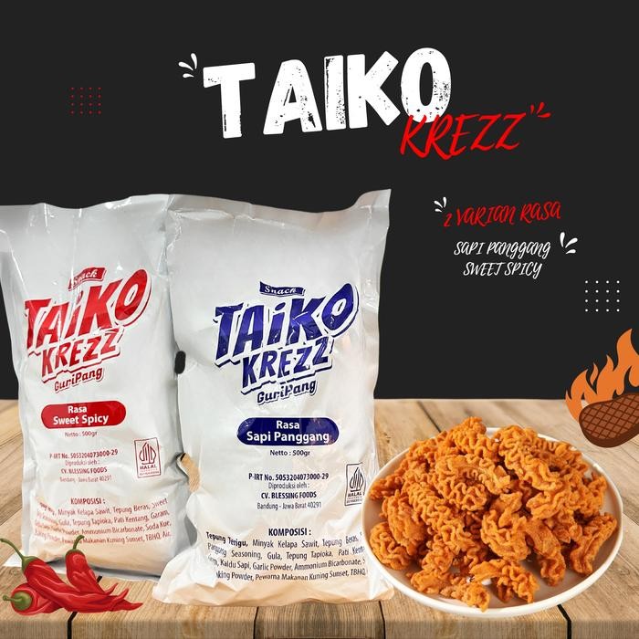 

COD (HALAL)Taiko Krezz 500g/1000g Keripik Gurita Octopus Roasted Snack camilan/makanan kembung/