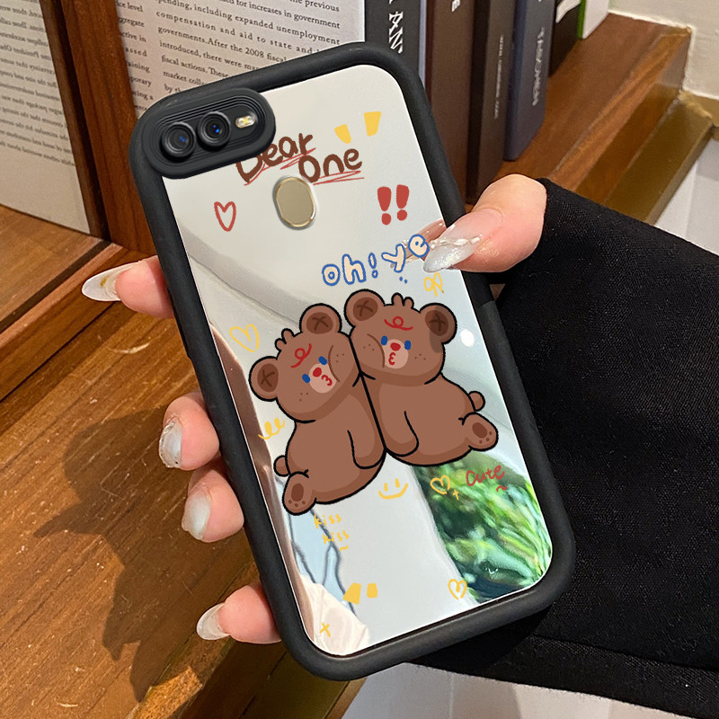 Casing Hp OPPO A7 OPPO A5s OPPO A12 OPPO A12S A11k Case Casing Beruang coklat belakang Kasing HP Kes