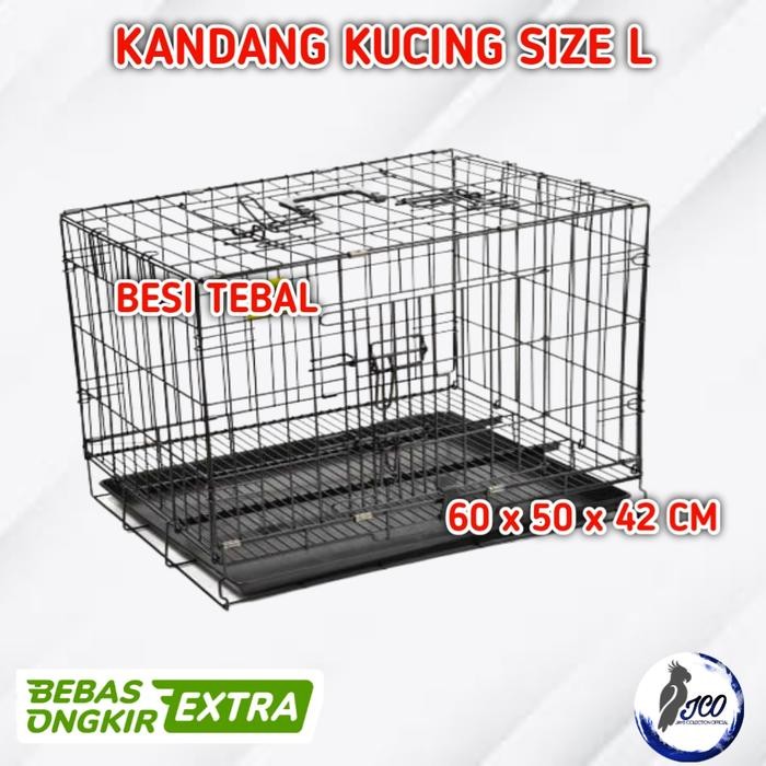 KANDANG KUCING IMPORT JUMBO L KANDANG BESI LIPAT KUCING KELINCI MUSANG