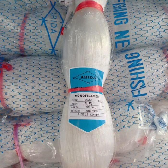 Jaring Ikan Arida 5 inchi 0.30 40md/100yds tate Pukat Jaring Ikan Arida Murah Jaring Senar Nelayan