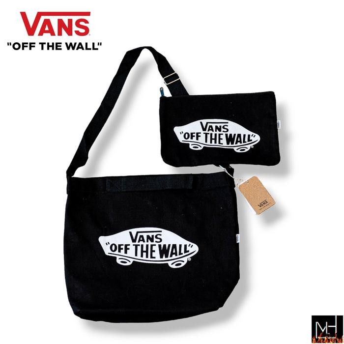 Vans Totebag Way 2 in 1 Pouch Book Logo Black Original 100%