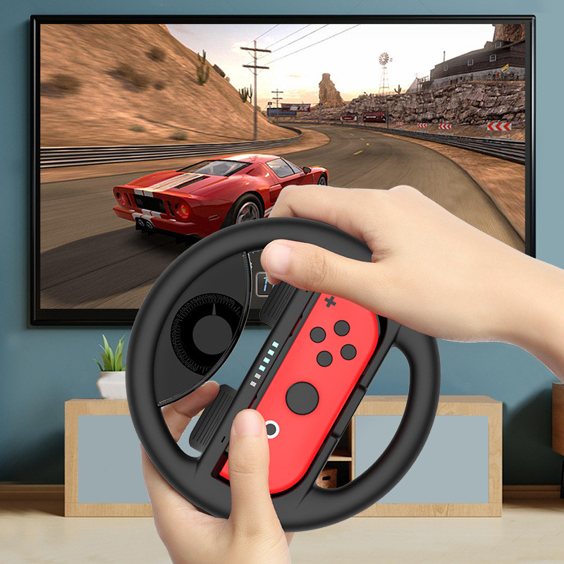 New 4 pcs Switch Steering Wheel Kit for Nin-tendo Switch Joy-Con Racing Game Controller Gaming