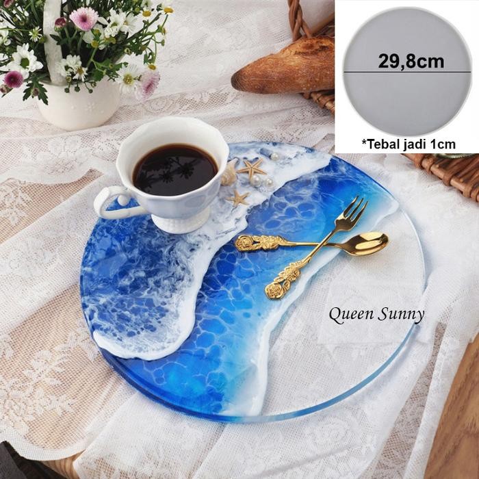 Cetakan Coaster BULAT BESAR Cetakan Silikon Nampan Tray Alas Dish Tatakan Silicone Mold Resin