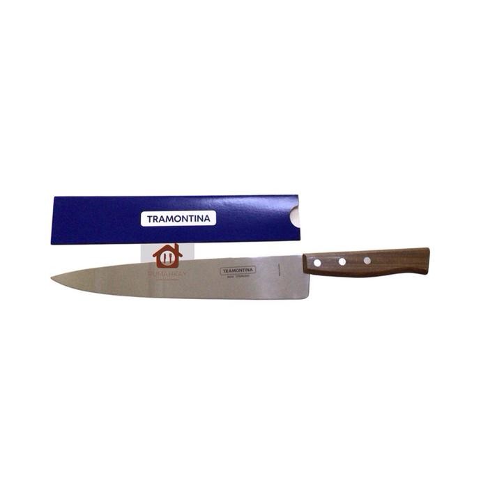 Tramontina Tradicional Chef Knife 10 inch / pisau dapur daging gagang kayu 25 cm