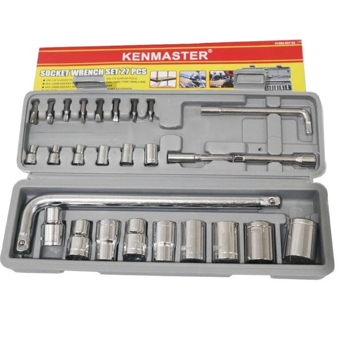 Kunci Sok Set Kenmaster 27 Pcs Kunci Socket Set Soket Kenmaster 27Pcs