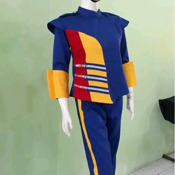 SIAPKIRIM Baju Seragam Drumband Marching Band Anak SD SMP SMA Maylaki-laki topi bulu baju celana