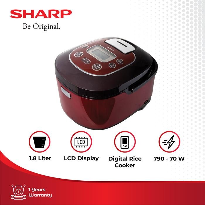 NEW SHARP DIGITAL RICE COOKER - KS-TH18-WH/RD