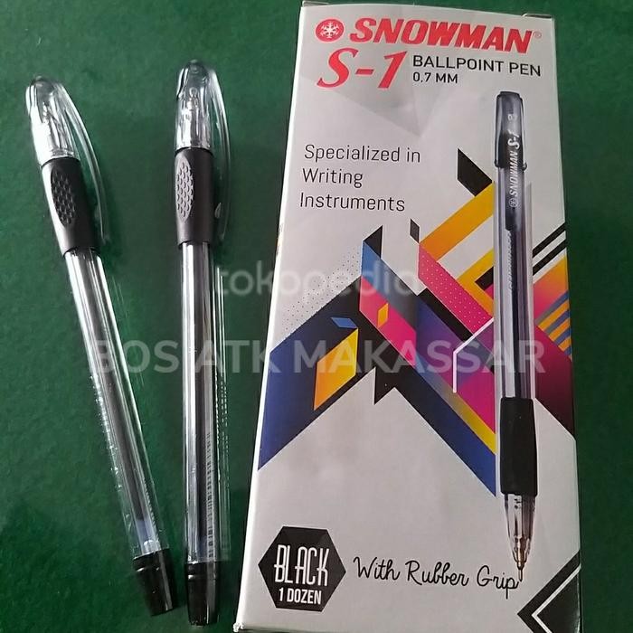 

PULPEN SNOWMAN S-1 HITAM (1 LUSIN) / PULPEN SNOWMAN S1