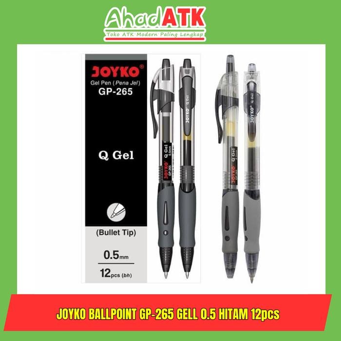 

Gel Pen / Pulpen / Pena Joyko GP-265 / Q Gel 0.5 mm - Hitam, 1 pak