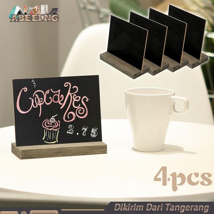 

Isi 4 Papan Tulis Kapur Mini 2 Muka Mini Chalkboard Stand