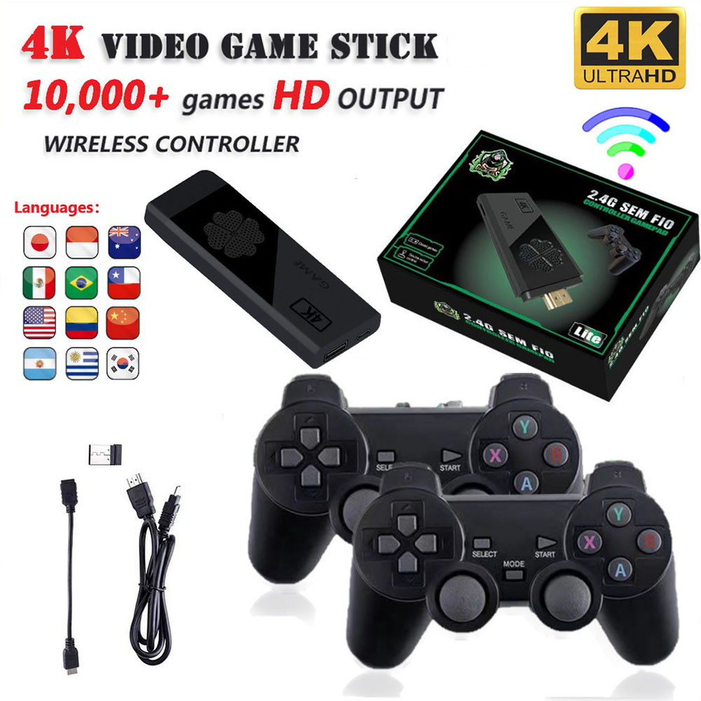 M8 Video Game Console 64G TV Handheld Controller Mini Game Stick 4K