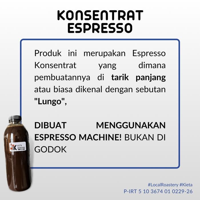

Espresso Cair 1 Liter Kieta Coffee / Konsentrat Kopi Tinggal Tuang