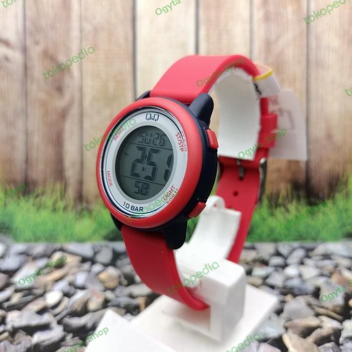 Jam Tangan Wanita Anak Q&Q QnQ Digital Strap Karet M208J002Y Original