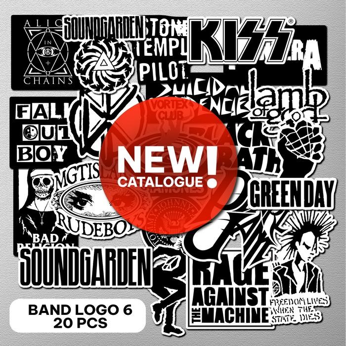

20pcs BAND ROCK Black and White Stiker Pack BA6 Sticker Aesthetic Laptop HP
