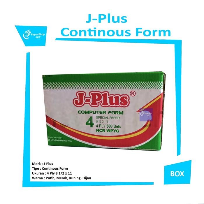 

JPlus Continous Form 4 Ply 9 1/2 x 11 Ncr Kertas Komputer