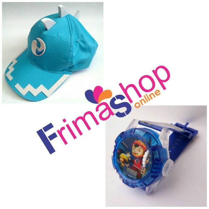 PAKET TOPI BOBOIBOY ICE+ JAM TANGAN PROYEKTOR