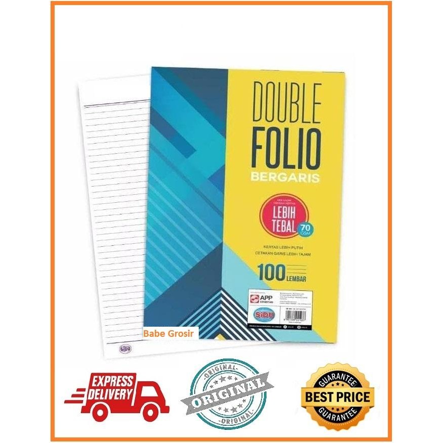 

KERTAS DOUBLE FOLIO BERGARIS SIDU 100 LEMBAR