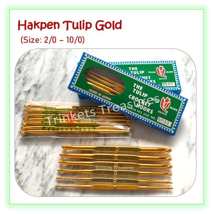 

Hakpen Tulip Gold double jarum rajut Crochet Hook aluminium
