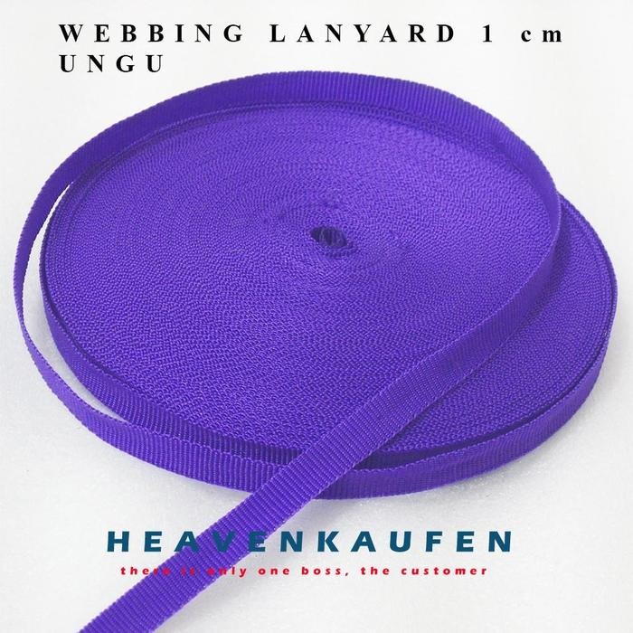 

Tali Webbing Lanyard Gelang 1 cm Ungu Harga Per Roll isi 27 Meter