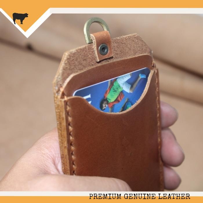 

Card Holder Name tag Kulit Asli - Handmade Leather - Warna Coklat