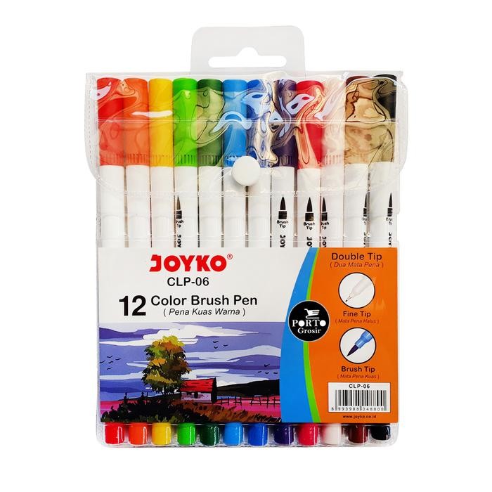 

Joyko Brush Pen Colour Dual Tip Spidol Set 12 Warna CLP-06