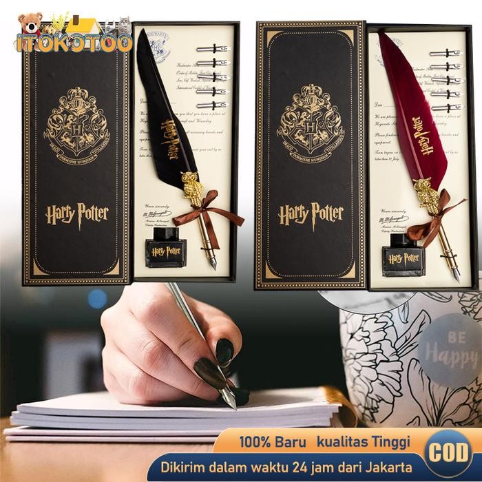 

Pulpen Kaligrafi Bulu Set Lengkap Harry Potter Feather Quill Pen Bulu