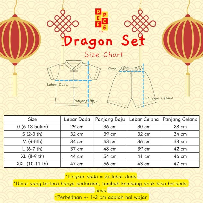 KAI SET , setelan imlek shanghai qipao deepeekids anak laki-laki 1-11 tahun