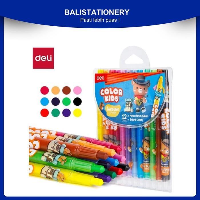 

Crayon putar Putar / Twistable Deli EC223 12 / 24 warna Stationery
