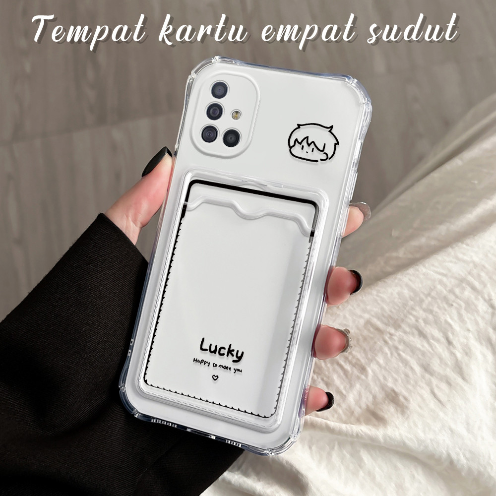 Casing Hp Untuk Compitable With Samsung Galaxy A51 Anti Jatuh Tempat Kartu Soft Cassing Card Holder 