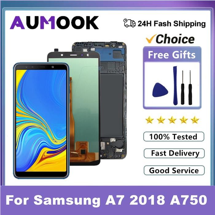 A750 AMOLED Screen For Samsung Galaxy A7 2018 A750 LCD Display Touch Screen Digitizer For Samsung A7