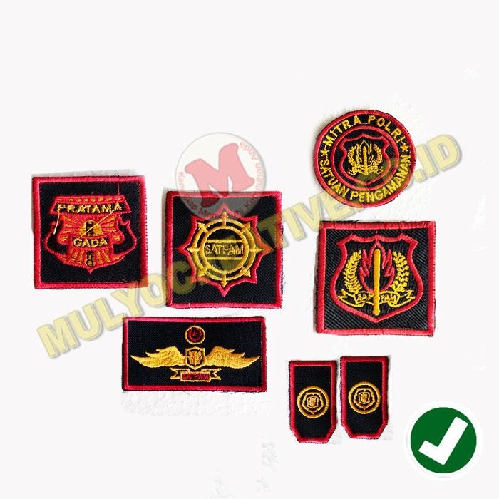

1 Set Bet Bordir Logo Satpam Bordir Pakaian Kerja Satpam Mitra Polri PREMIUM