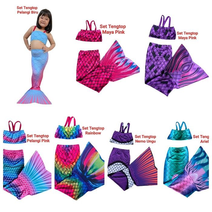 ASLI (BISA ) Set Tengtop Kostum Mermaid Anak Perempuan READY STOCK