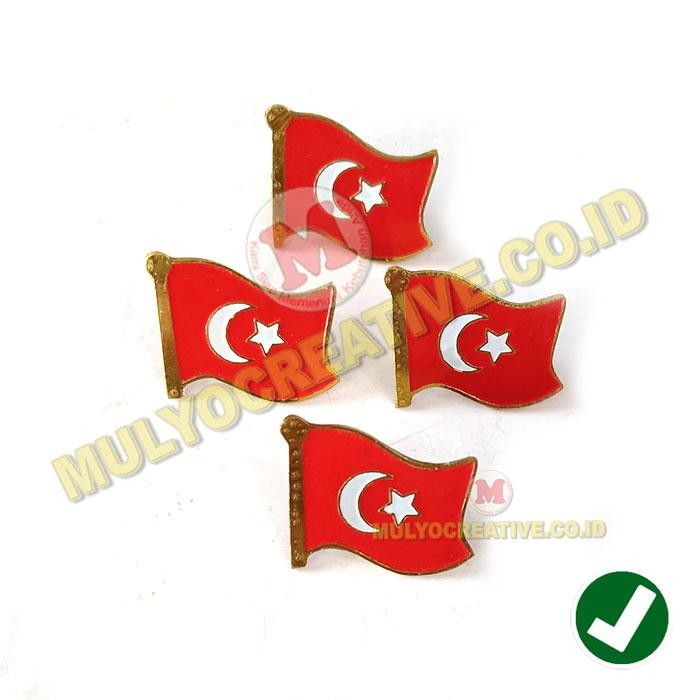 

Flag Pin Turki Murah Pin Bendera Negara Turki Bahan Logam Kuningan PREMIUM