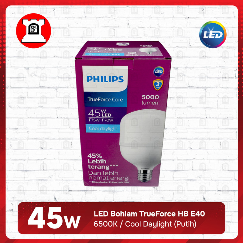 Lampu LED Bohlam TrueForce Philips HB 45W E40