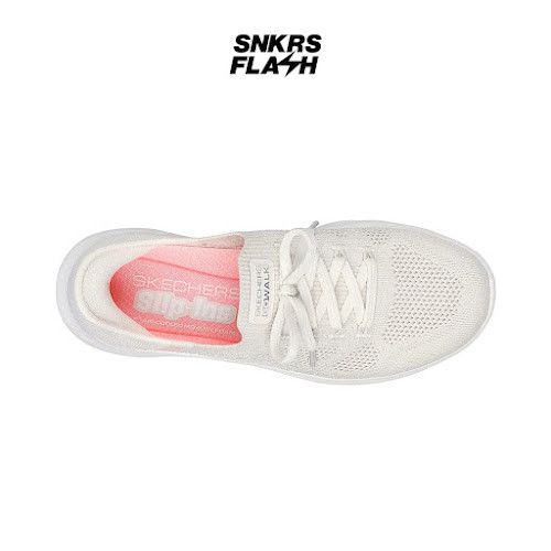 SKECHERS GO WALK 7 WHITE PINK Sepatu Casual Wanita - 125213OFPK - Size 40
