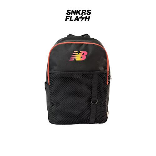 NEW BALANCE MESH POCKET BACKPACK BLACK RED Tas Ransel Unisex - LAB13194DTR - Size NO SIZE