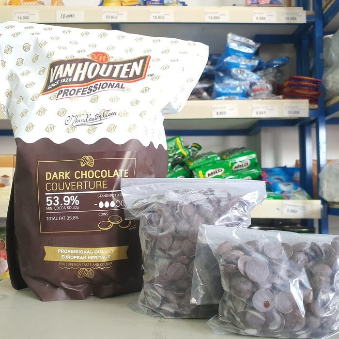 NEW VAN HOUTEN COUVERTURE DARK CHOCOLATE 53,9% / DARK COKLAT COUVERTURE