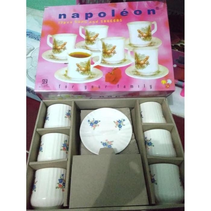 ( Khusus Gojek ) - Cangkir Set / Gelas Set / Cangkir Kado Napoleon 12 Pcs