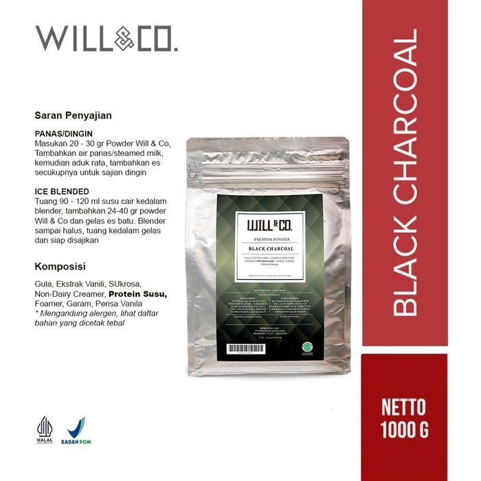 

Ready- Will&Co Premium Powder Rasa Black Charcoal 1Kg #Gratisongkir