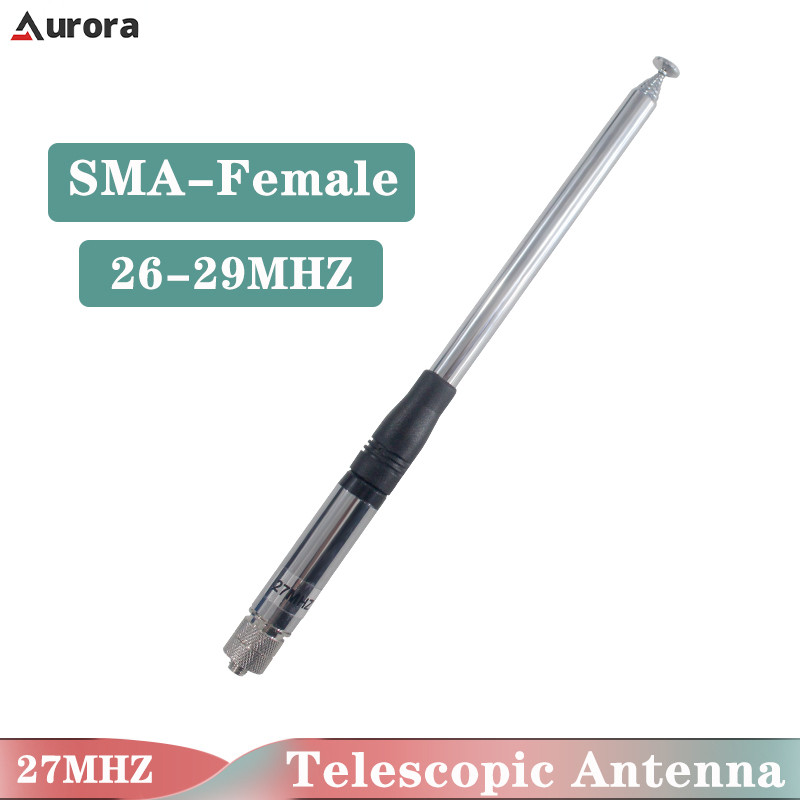 27MHZ Telescopic Antenna SMA-Female 26-29Mhz SMA-F For UV-K5 27MHZ