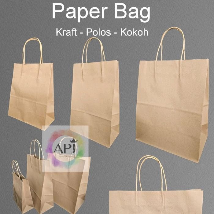 Paper Bag Polos / Kantong Kertas Makanan / Paper Bag besar kecil polos / Paper Bag Kraft / Kantong