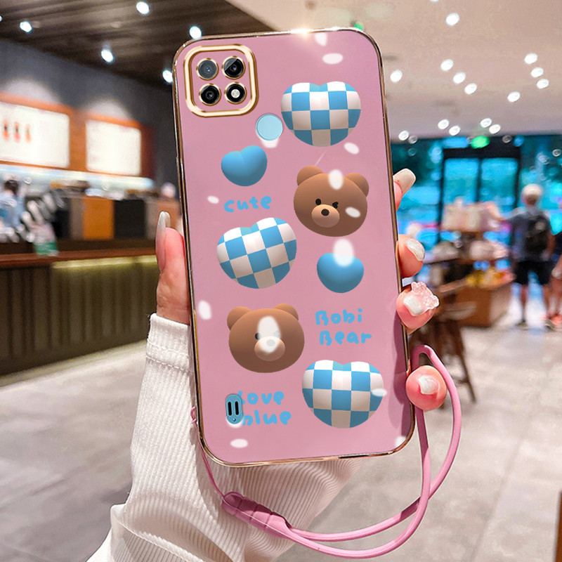 Casing Hp Untuk Realme C21 C21Y C25Y Case Casing Beruang Cinta HP Cesing Silikon Softcase disepuh ta