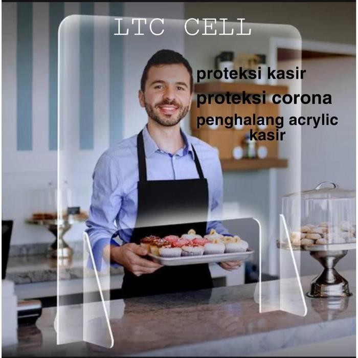 

Sekat Custom Acrylic Sekat Meja Ukuran 60X80Cm Tebal 3Mm Kasir Corona
