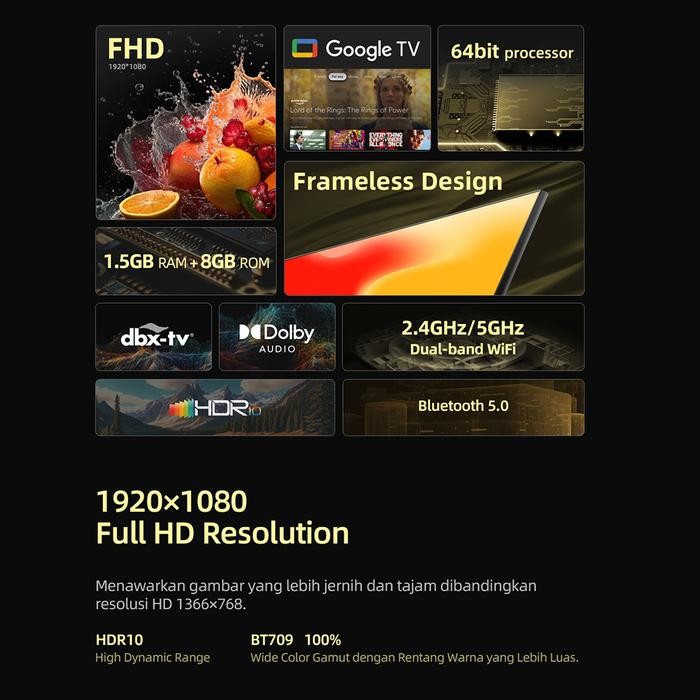 Google Tv Chiq 43 Inch Smart Tv Fhd Youtube Digital Tv (L43G7P Pro)