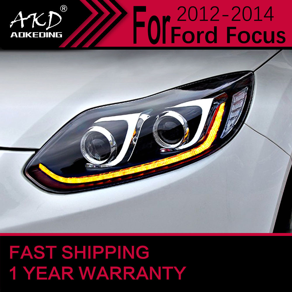Car Lights for Ford Focus LED Headlight 2012-2014 Focus Head Lamp Drl